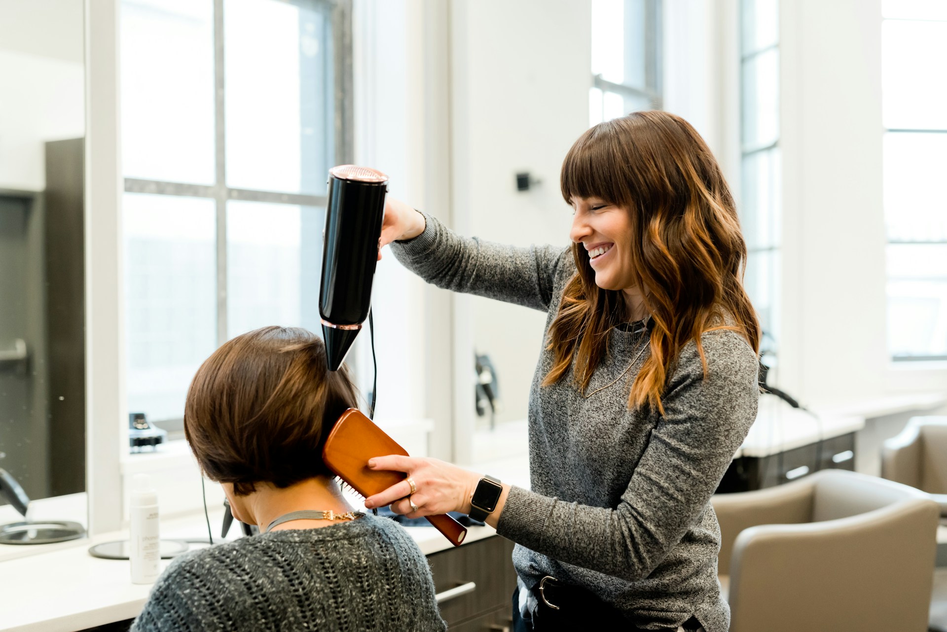 Professional haircut and hair styling